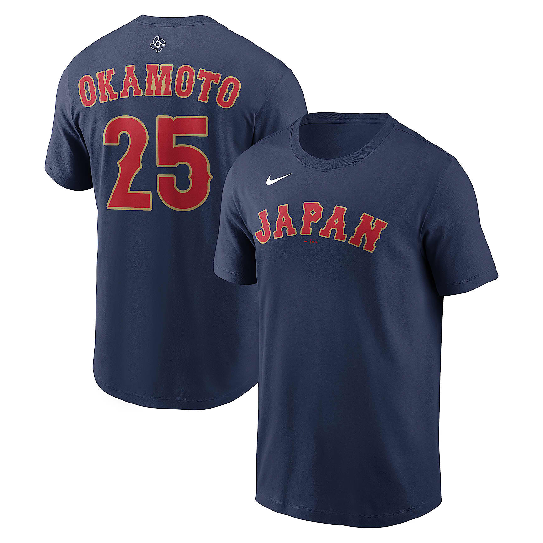 【新品未使用】岡本和真WBC2026 イラストTシャツ Lサイズ NIKE公式】岡本 和真 野球日本代表チーム 2026 ワールドベースボール